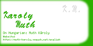 karoly muth business card